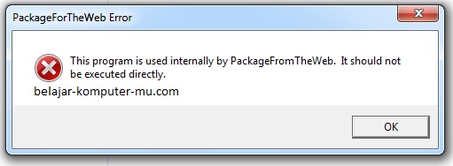 Cara Mengatasi Program Used Internally packagefortheweb ketika Install Aplikasi