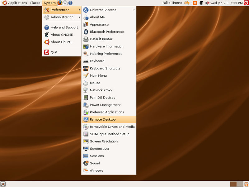 tampilan antar muka desktop linux ubuntu