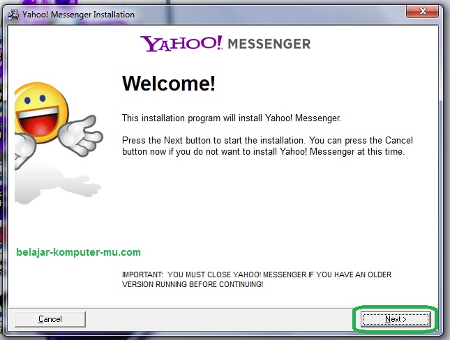 cara instal aplikasi chatting yahoo messenger di komputer atau laptop