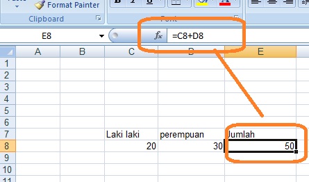 cara menulis rumus microsoft excel 2