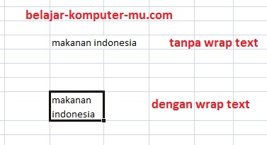 dengan wrap text tanpa wrap text microsoft excel