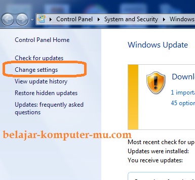 cara mematikan update windows seven 7